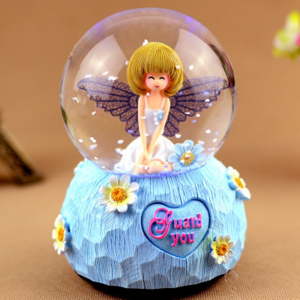 Guard You Floral Musical Snowglobe Box